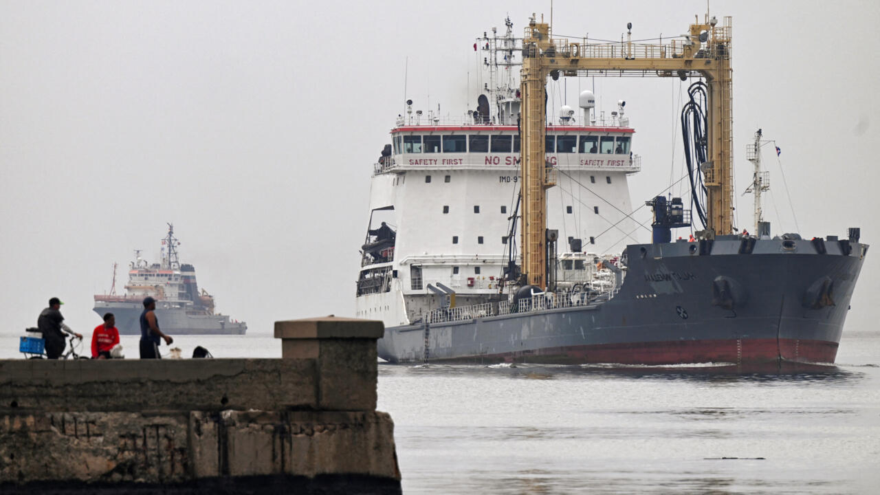 Russia fleet oil tanker Pashin arrives at Havana's harbour on June 12, 2024.