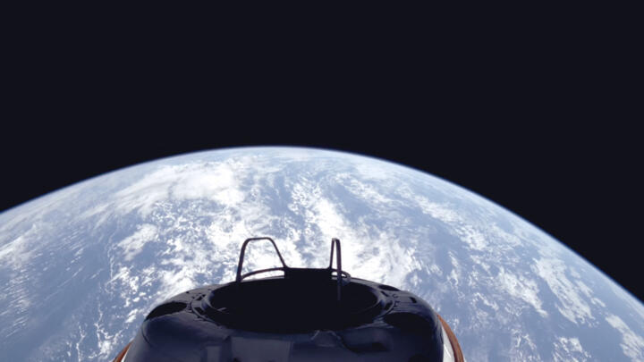 A view of Earth and the Dragon capsule's Skywalker shortly after the Polaris Dawn crew launched into orbit, in a handout image released by SpaceX on September 10, 2024. 