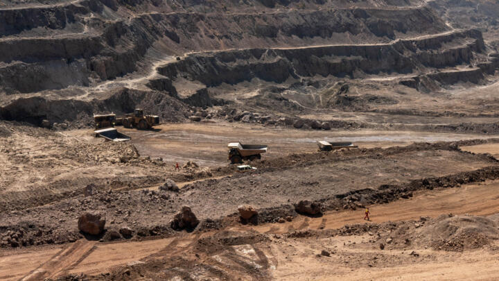 File photo of trucks transporting minerals from a pit in Tenke Fungurume Mine in southeastern DR Congo taken June 17, 2023. 