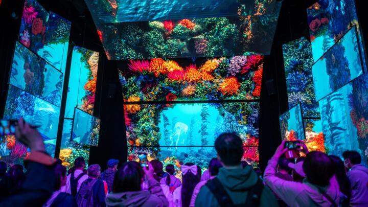 People visit the Australia pavilion on the first day of the six-month 2025 Osaka Expo in the city of Osaka on April 13, 2025.