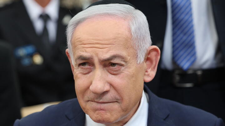 Israeli Prime Minister Benjamin Netanyahu at the Yad LaBanim Memorial in Jerusalem, on April 29, 2025.