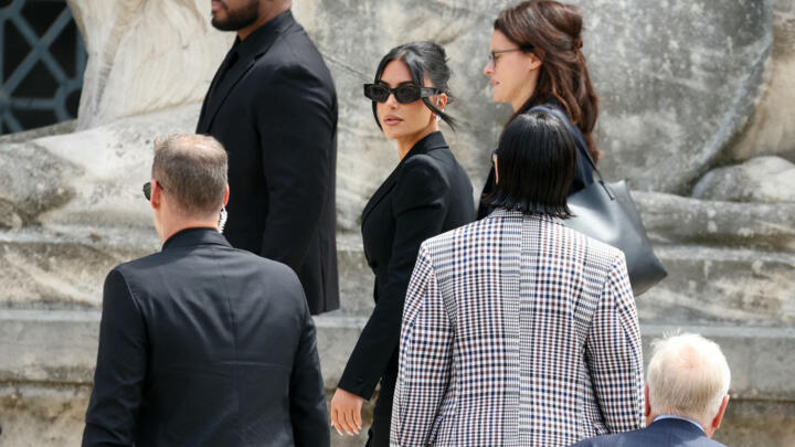 US celebrity Kim Kardashian arrives at the Assize Court for the trial during which she will testify over the 2016 robbery that saw her relieved of millions of dollars' worth of jewellery.