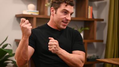 Airbnb boss Brian Chesky talks about his new home services offering during an interview with AFP in Los Angeles