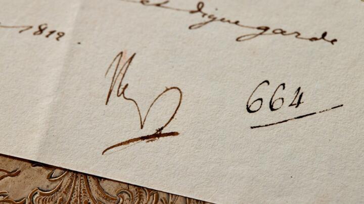 Napoleon's signature on a letter sent during his disastrous Russian campaign