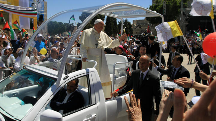 Pope Francis used the popemobile on a visit to Bethlehem in 2014.