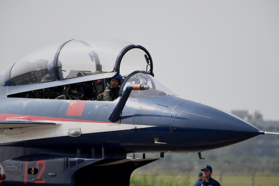 File photo of the Chengdu Aircraft Corporation's J-10 taken during the China International Aviation and Aerospace Exhibition in Zhuhai, Guangdong on September 28, 2021.