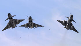 File photo of Pakistani Air Force J-10 fighter jets taken during the national day parade in Islamabad on March 23, 2025.