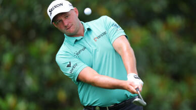 World number nine Sepp Straka of Austria practices a chip shot in his final practice round for the 107th PGA Championship at Quail Hollow